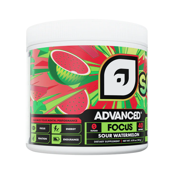 Dietary supplement container with watermelon design on a white background