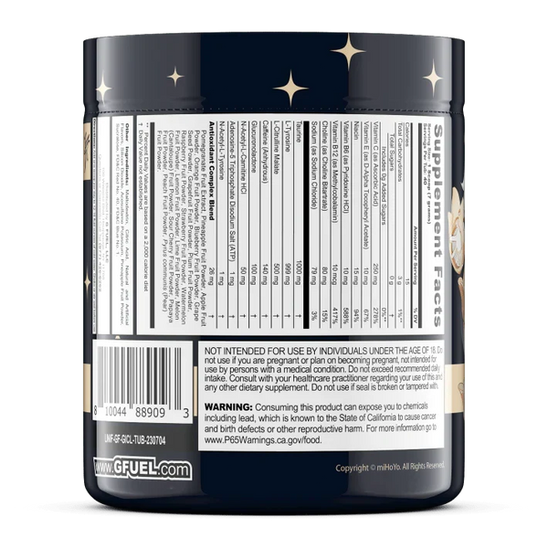 Travellers Ale ingredients label image from GFuel