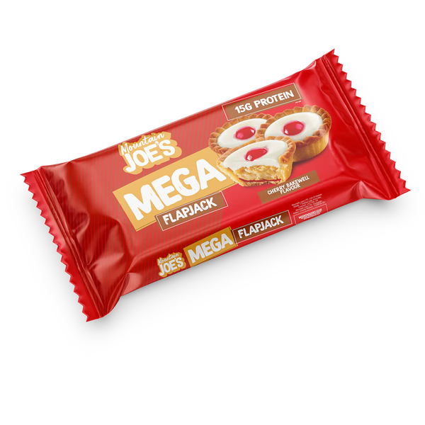 Red package of Mountain Joe's Mega Flaijack on a white background