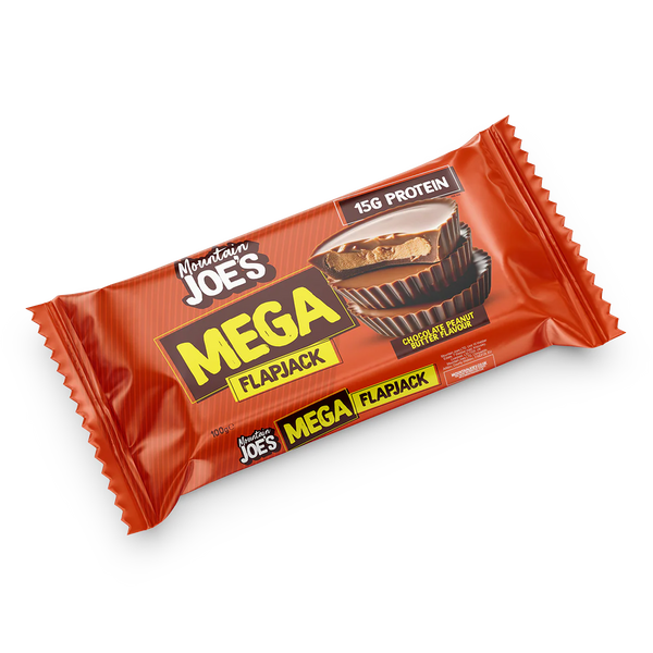 Mountain Joe's Mega Flapjack packaging on a white background